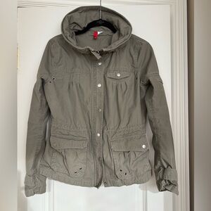 H&M Khaki Utility Jacket with Hood